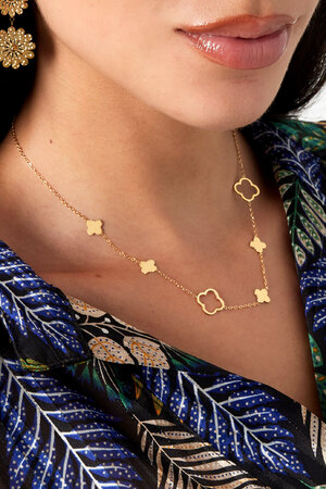 Halskette verschiedene Kleeblätter - Gold h5 Bild3